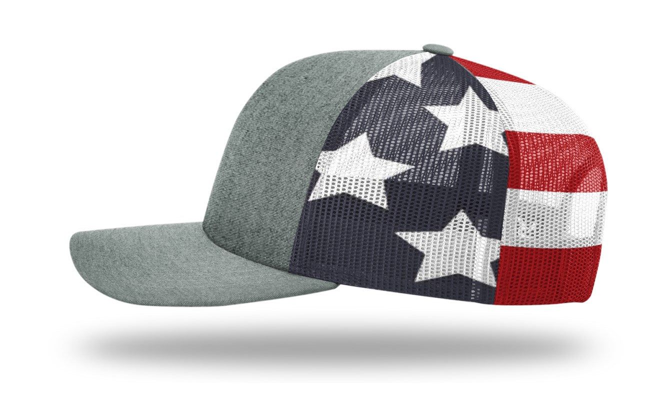 American Flag Trucker Snapback Embroidery