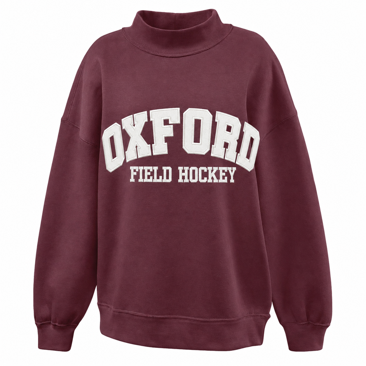 Oxford Field Hockey Appliqué Juliet Mockneck Crewneck