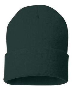 24pc - Custom Embroidered 12" Solid Cuffed Beanies