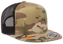 Load image into Gallery viewer, Yupoong Flat Bill Trucker Multicam® Embroidery