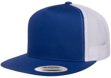 Load image into Gallery viewer, Yupoong Flat Bill Trucker 2 Tone Snap-Back Embroidery