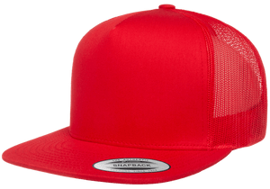Yupoong Flat Bill Trucker Solid Color Snap-back Embroidery