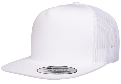 Yupoong Flat Bill Trucker Solid Color Snap-back Embroidery