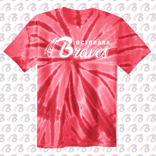 Braves Red Tie Dye T-Shirt Pinwheel