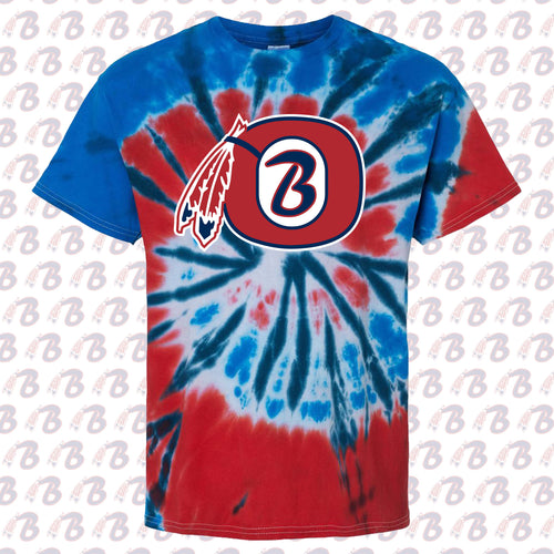 Braves Red-White-Blue Tie Dye T-Shirt Pinwheel