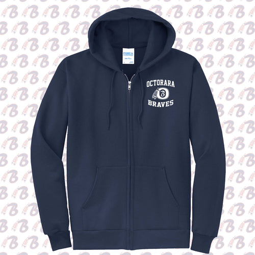 Octorara braves Full Zip-Up Hoodie