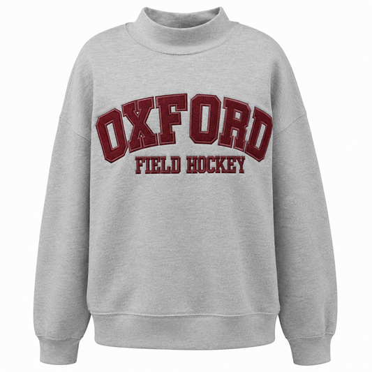 Oxford Field Hockey Appliqué Juliet Mockneck Crewneck