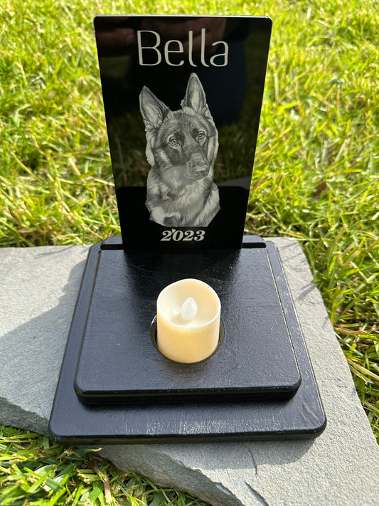 Personalized Pet Memorial Engraved Plaque Set 2