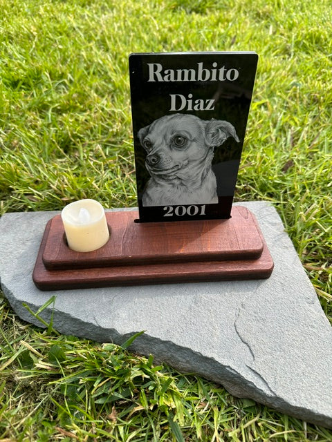Personalized Pet Memorial Engraved Plaque Set 1