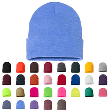Load image into Gallery viewer, 24pc - Custom Embroidered 12&quot; Solid Cuffed Beanies
