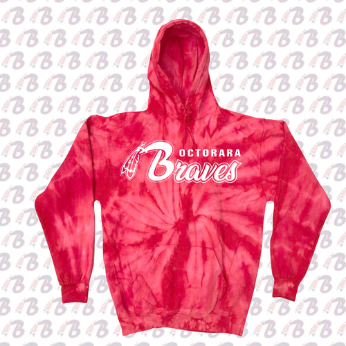 Octorara Braves Red Tie Dye Pinwheel Hoodie