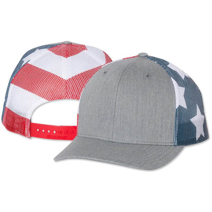 American Flag Trucker Snapback Embroidery